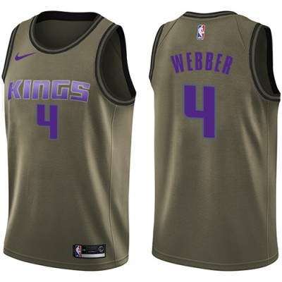 Nike Sacramento Kings #4 Chris Webber Green Salute to Service Youth NBA Swingman Jersey